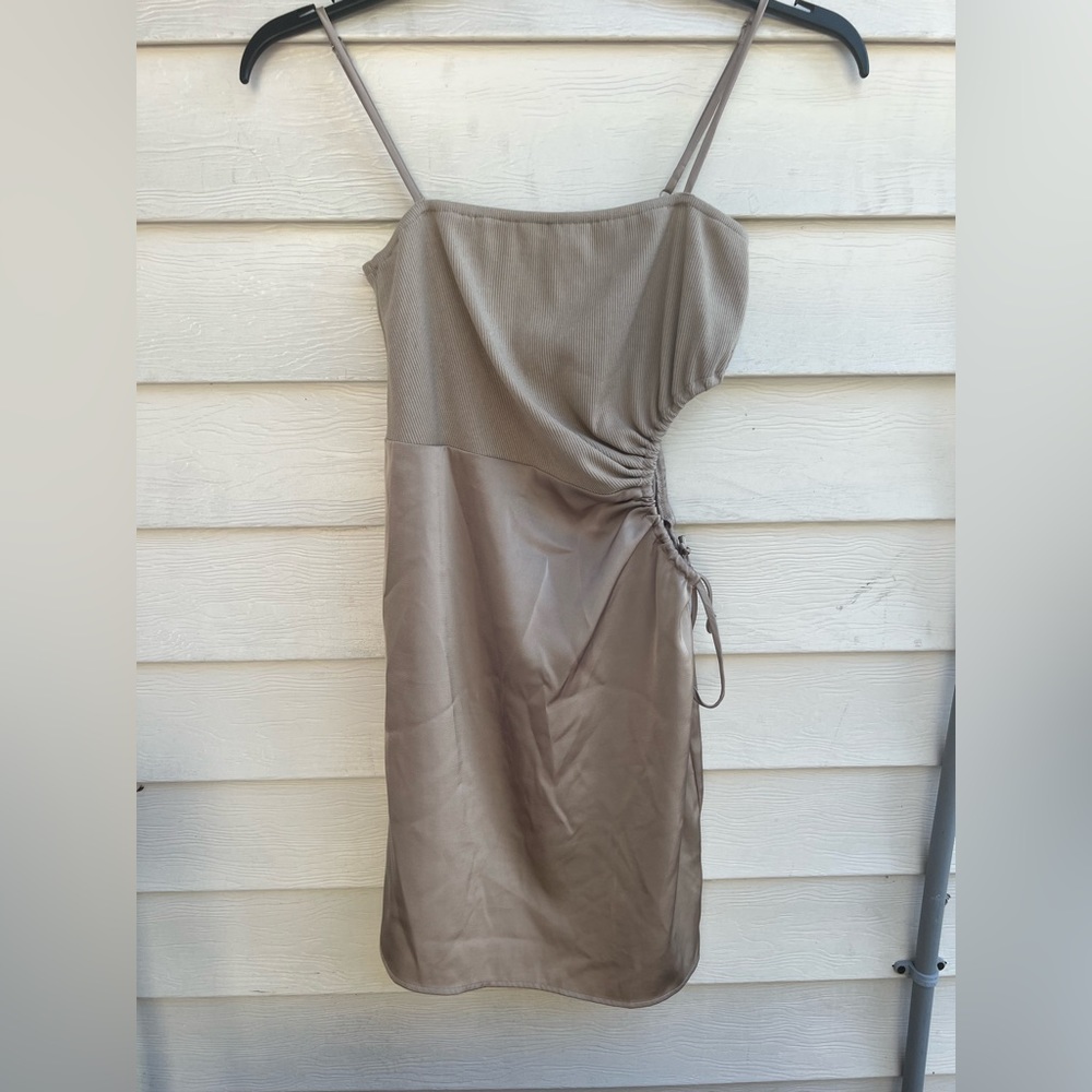 Idem Ditto Women Open Side Beige Dress Size S